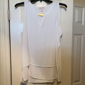 MICHAEL Michael Kors White Layered Sleeveless Top